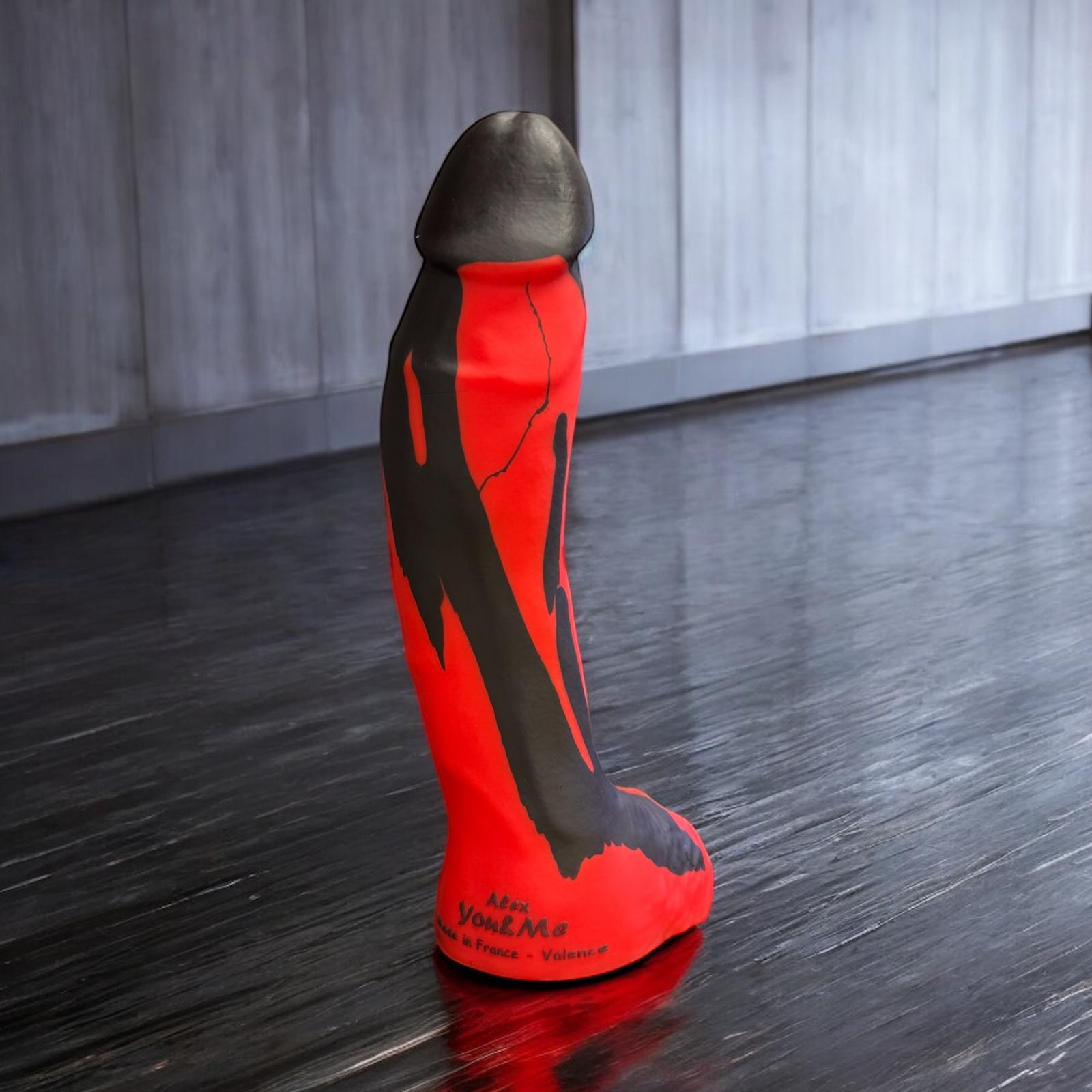 Gode Alex en silicone bi-ton rouge et noir – You & Me FrenchToys