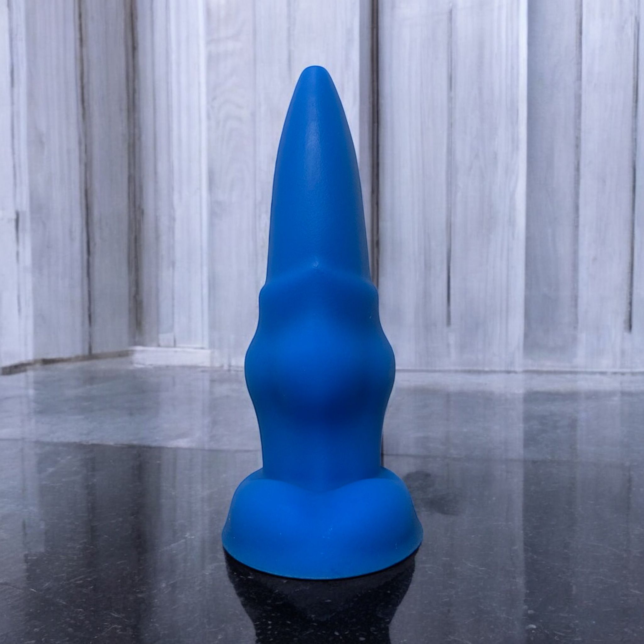Gode Bamby en silicone bleu, vue de face – You & Me FrenchToys