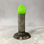 Gode Débutant en silicone bi-ton gris pailleté et vert fluo – You &amp; Me FrenchToys