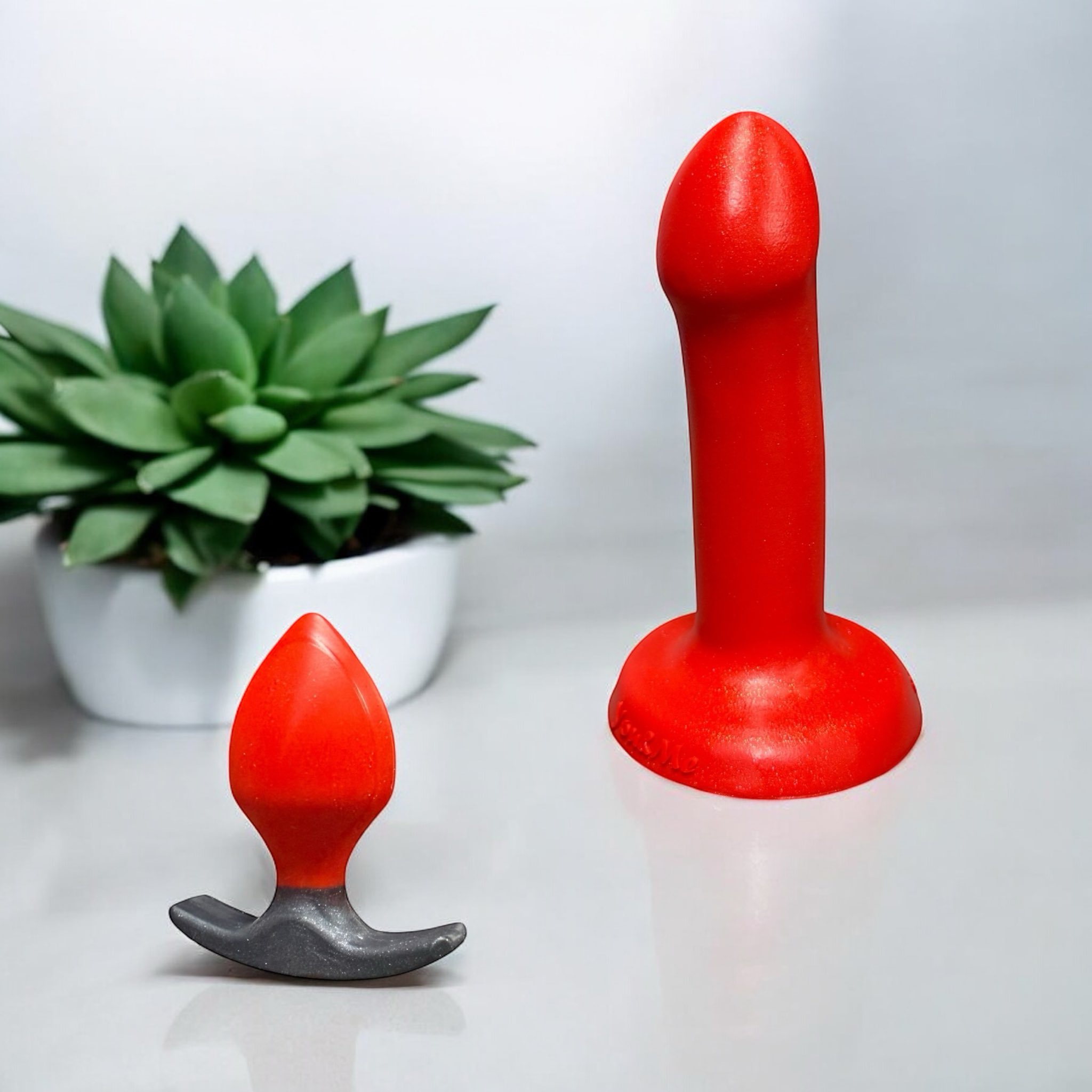 Gode Débutant en silicone rouge, deux tailles – You & Me FrenchToys
