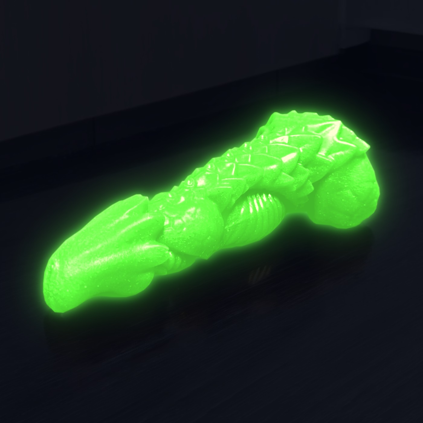 Le Dragon – gode phosphorescent vert de nuit