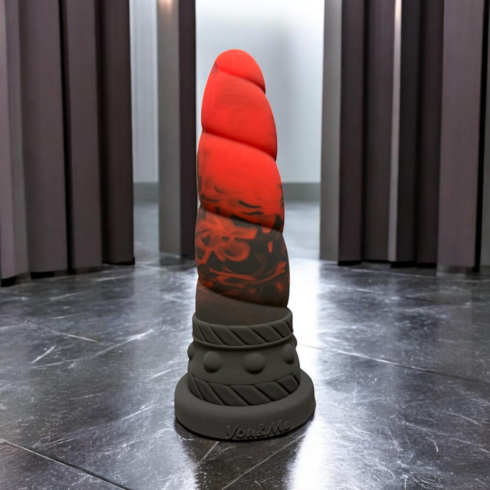 Gode Licorne en silicone bi-ton rouge et noir – You & Me FrenchToys
