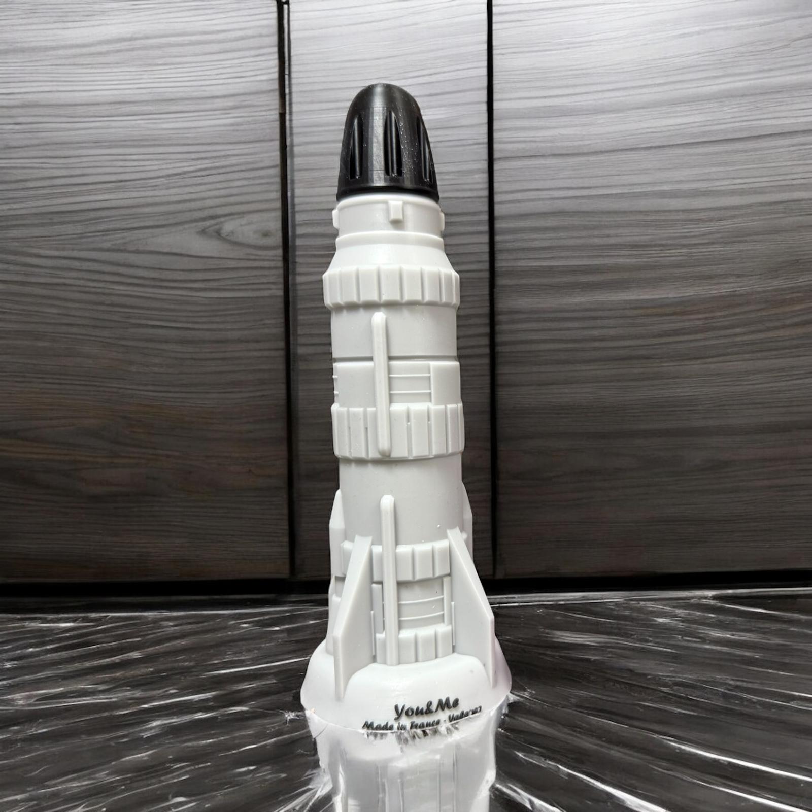 Gode Missile en silicone blanc à pointe noire – You & Me FrenchToys