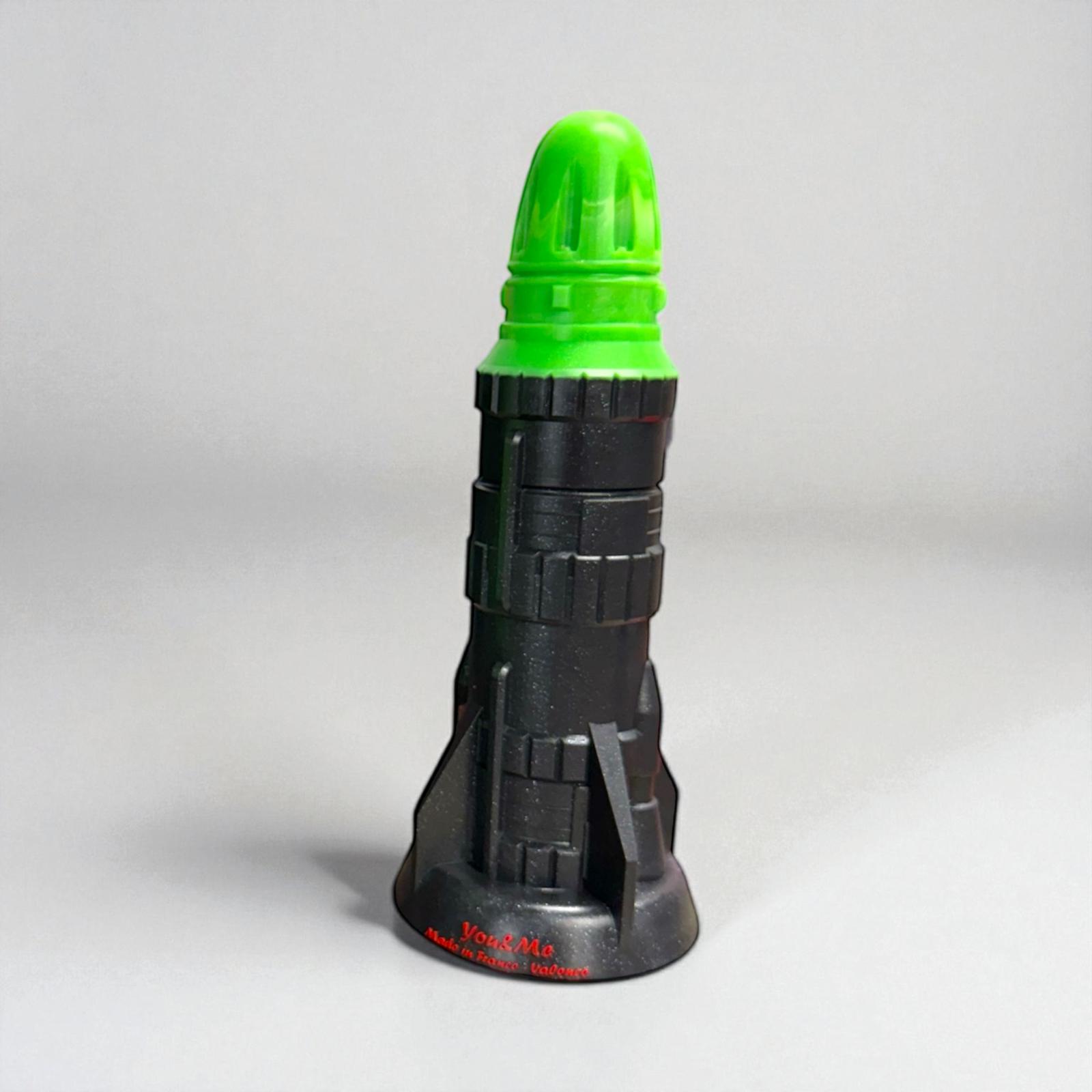Gode Missile en silicone noir à pointe vert fluo – You & Me FrenchToys