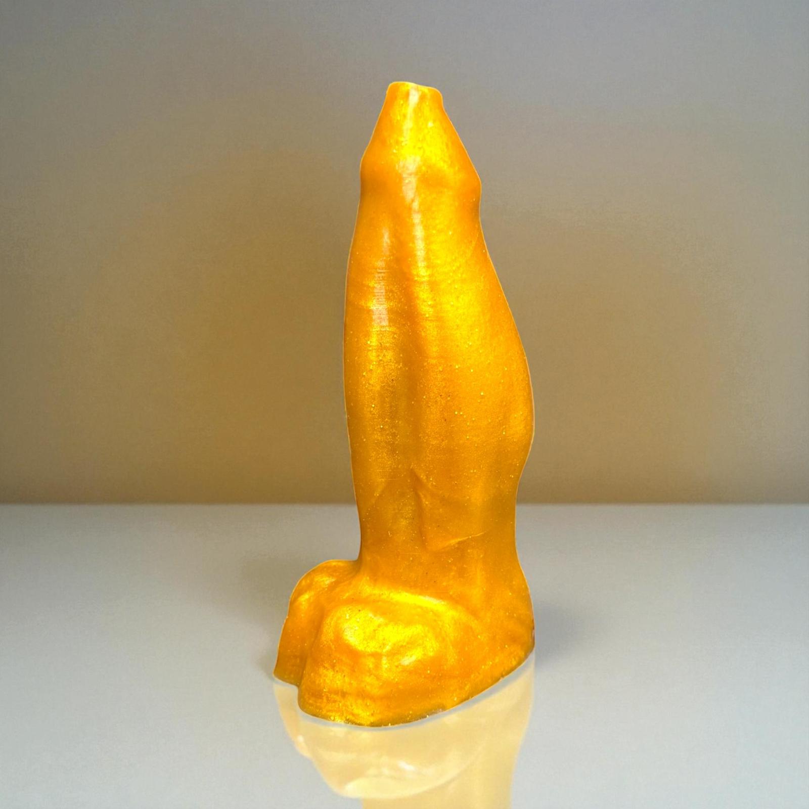 Gode Titan en silicone or métallisé, vue de face – You & Me FrenchToys
